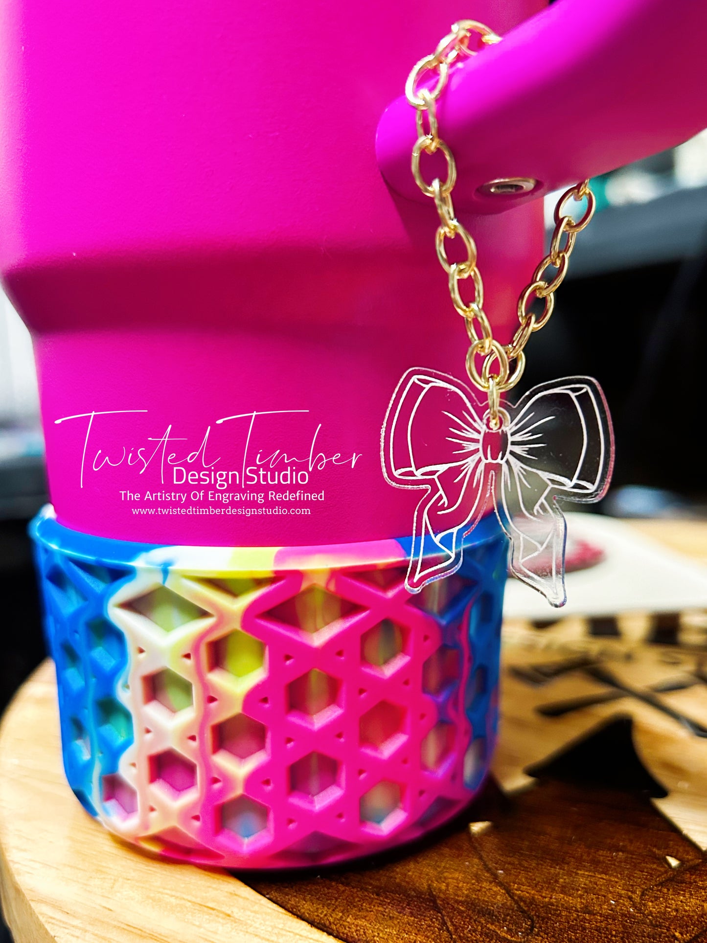 Coquette Bow Tumbler Handle Charm