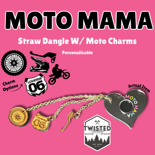 MOTO MAMA Acrylic Straw Dangle With Charms