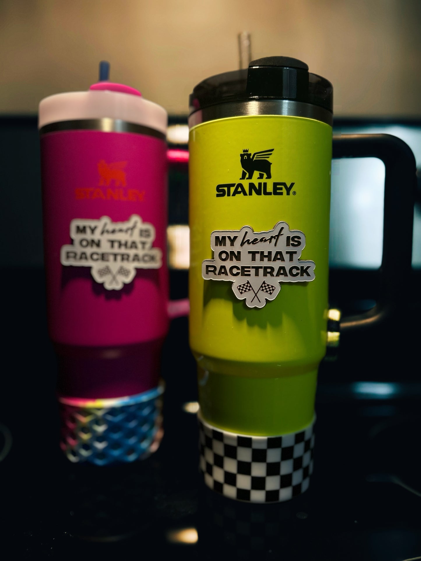 “My Heart Is On That RaceTrack” Tumbler Magnet