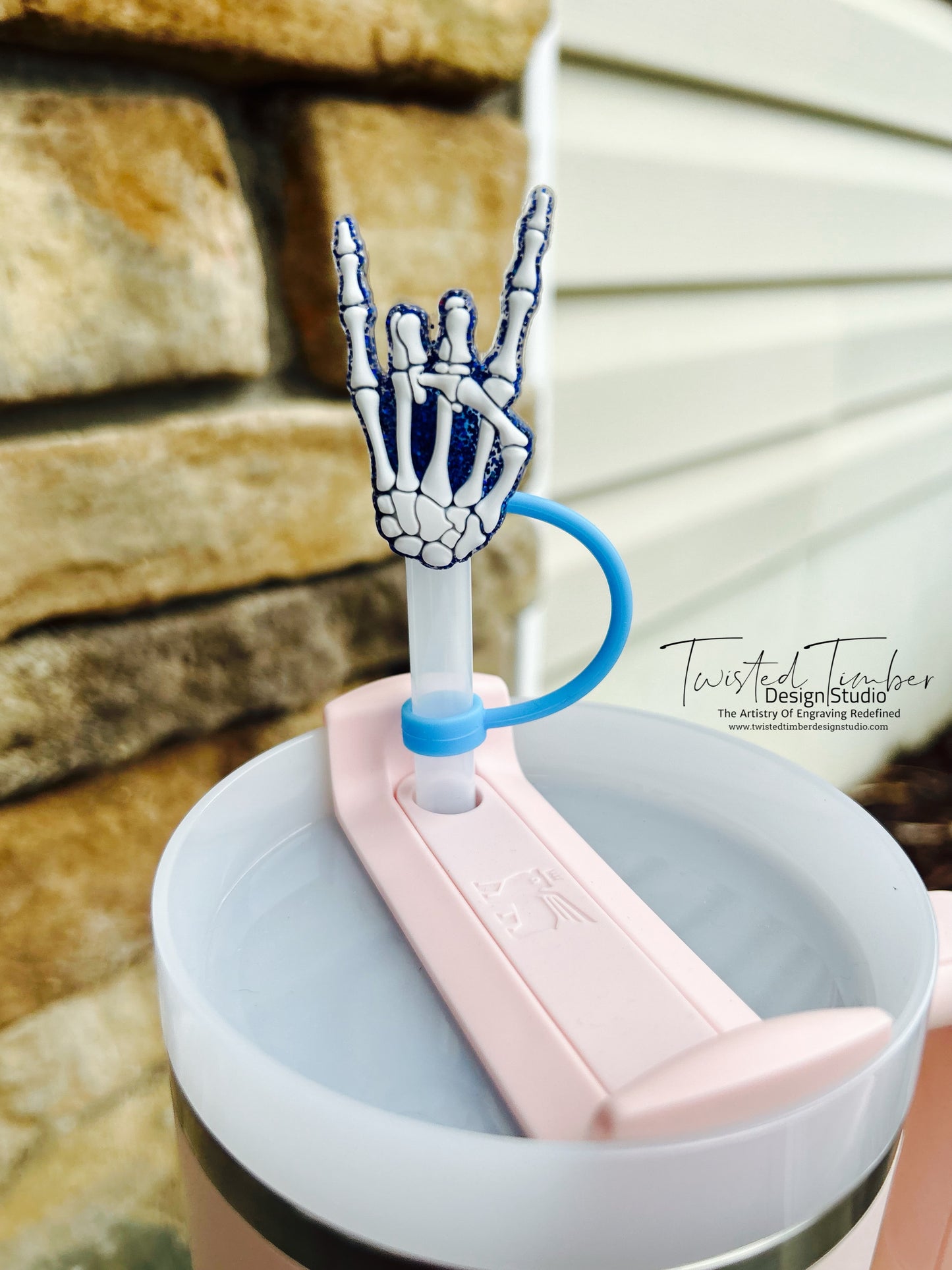 Glitter Skeleton Hand Straw Toppers