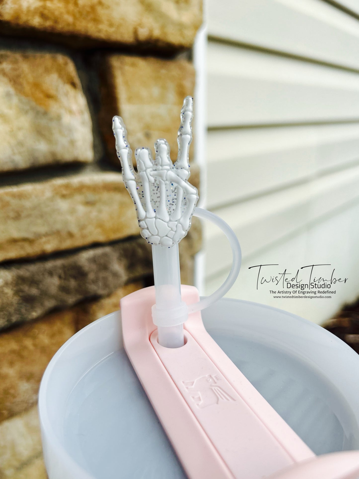 Glitter Skeleton Hand Straw Toppers