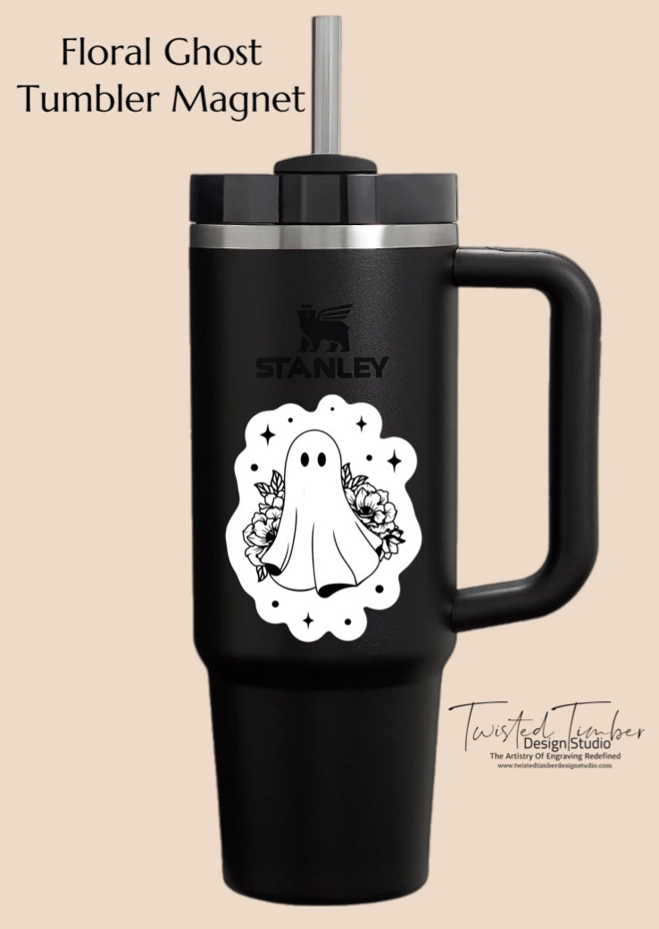 Floral Ghost Tumbler Magnet