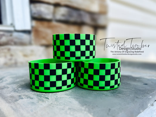 Neon Green Checkered Tumbler Boot