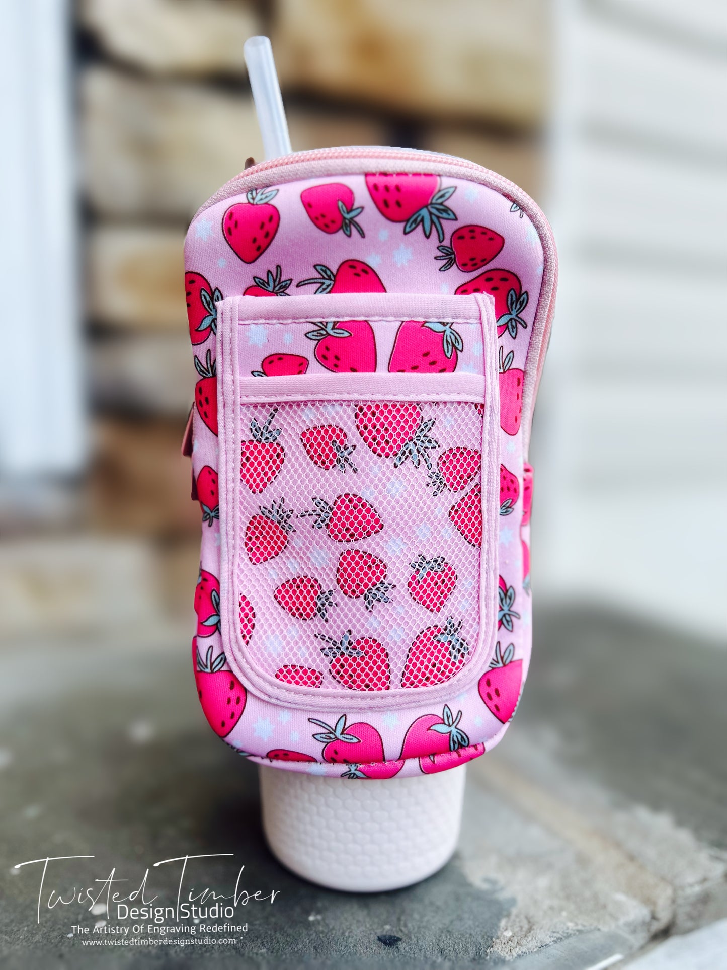 Strawberry Fields Tumbler Zip Pouch