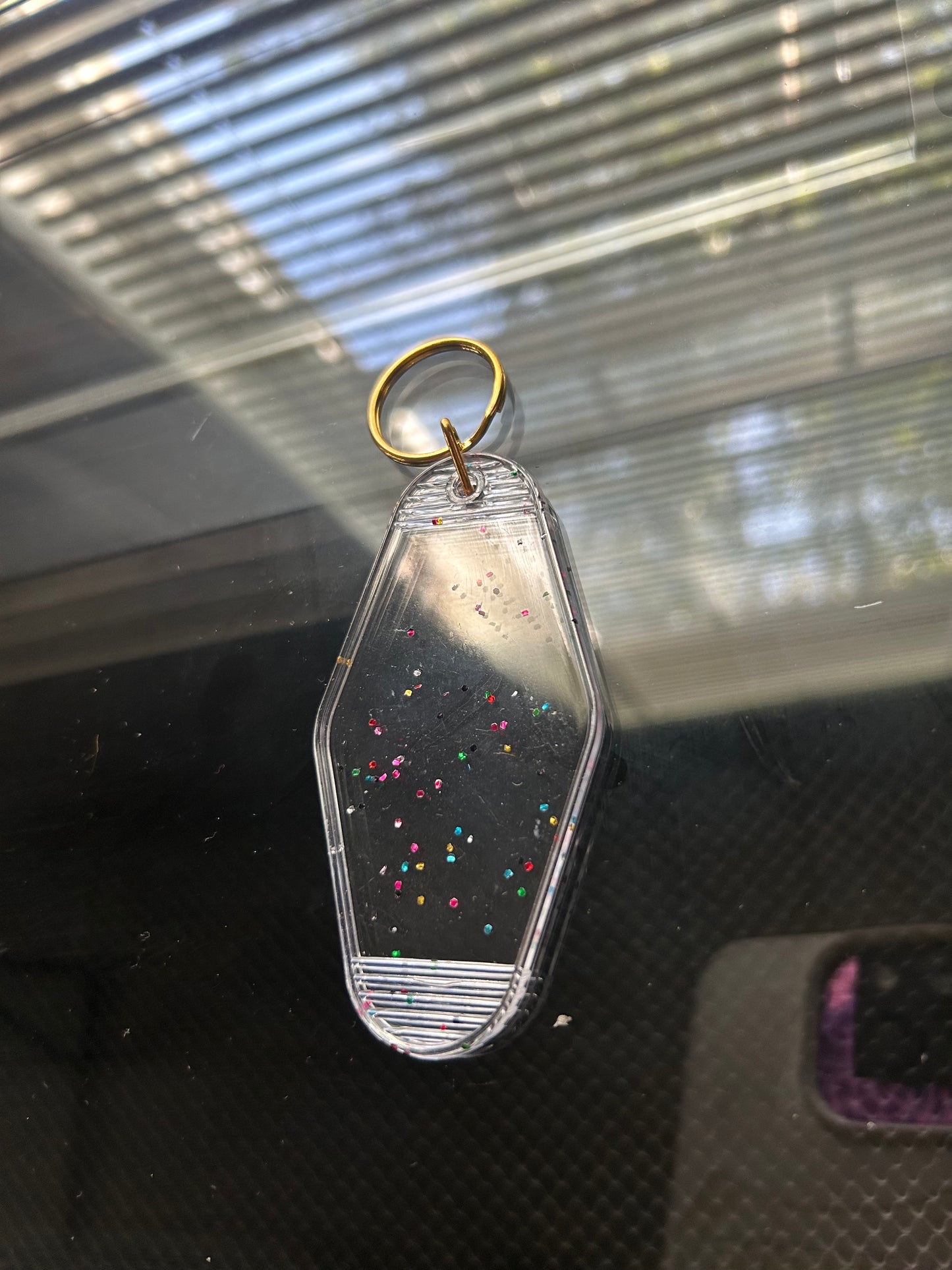 Glitter Acrylic Hotel Keychain Blank