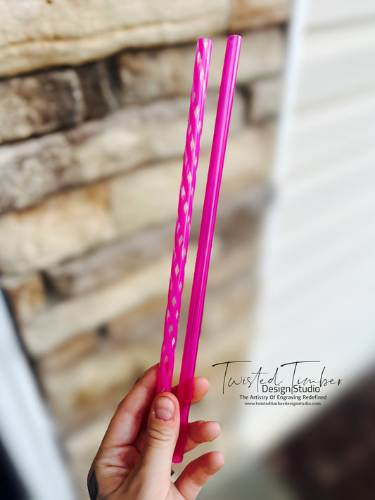 Passion Pink Tumbler Straw Set (2) Fits 20/30oz